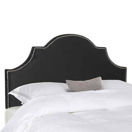 Hallmar Cotton Velvet Upholstered Headboard, One Size, Black