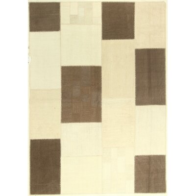 Hand-Knotted Cotton Brown Area Rug