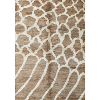 Hand-Knotted High-Quality Brown Area Rug