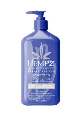 Hempz Beauty Actives Lavender & Chamomile Herbal Body Moisturizer With Retinol Alternative, White, 17 Ounces