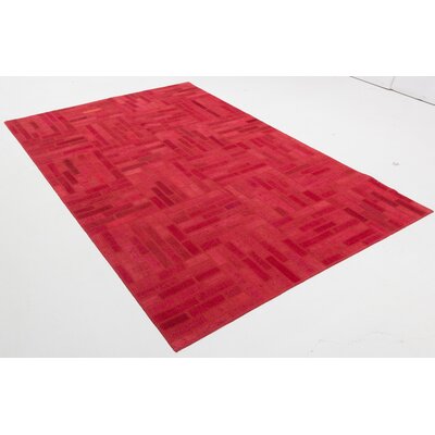 Issai Hand-Knotted Cotton Red Area Rug