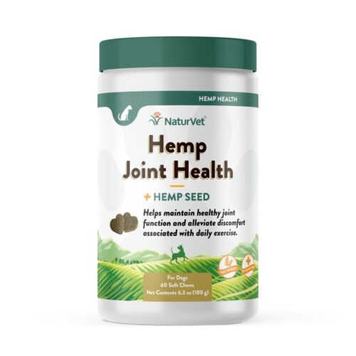 NaturVet Hemp Joint Health Soft Chews Plus Hemp Seed for Dogs - 120-ct