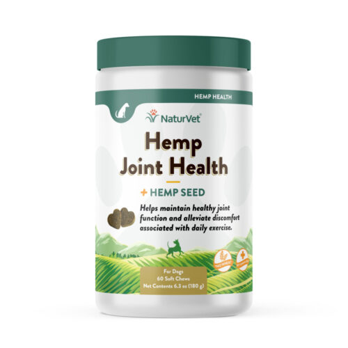 NaturVet Hemp Joint Health Soft Chews Plus Hemp Seed for Dogs - 60-ct