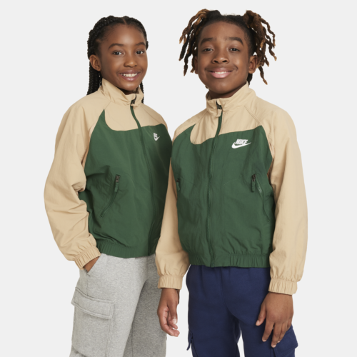 Nike Sportswear Amplify Big Kids' Woven Full-Zip Jacket in Green, Size: XL | FN9134-323