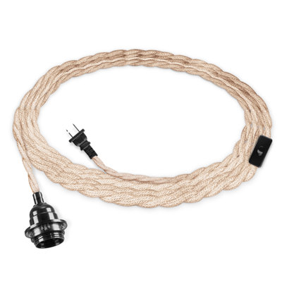 Pendant Light Kit With Switch Plug In Vintage Lamp Hemp Rope Cord