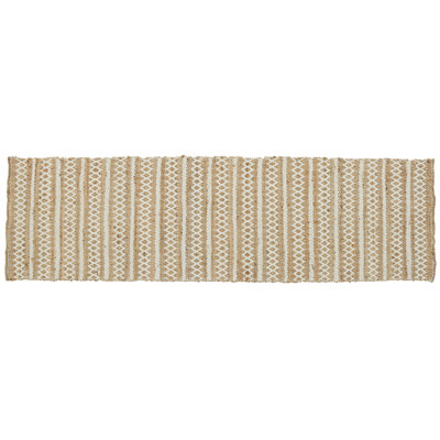 Stormee Moroccan Handmade Loomed Cotton Area Rug in Natural/White
