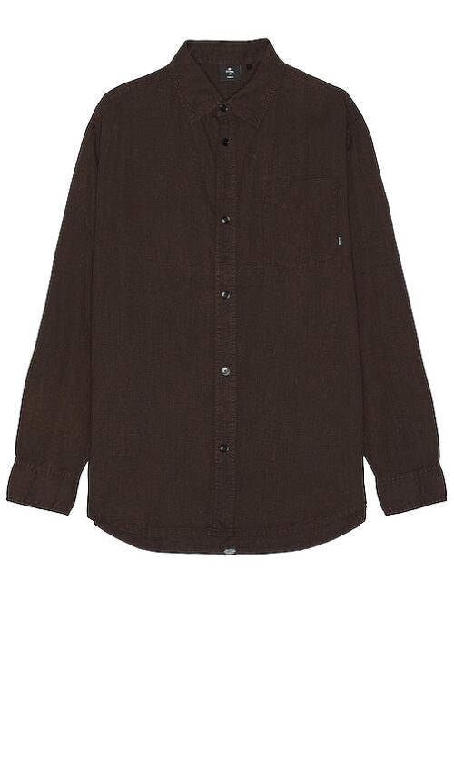 THRILLS Hemp Minimal Thrills Oversize Long Sleeve Shirt in Brown. - size M (also in L, S, XL/1X)