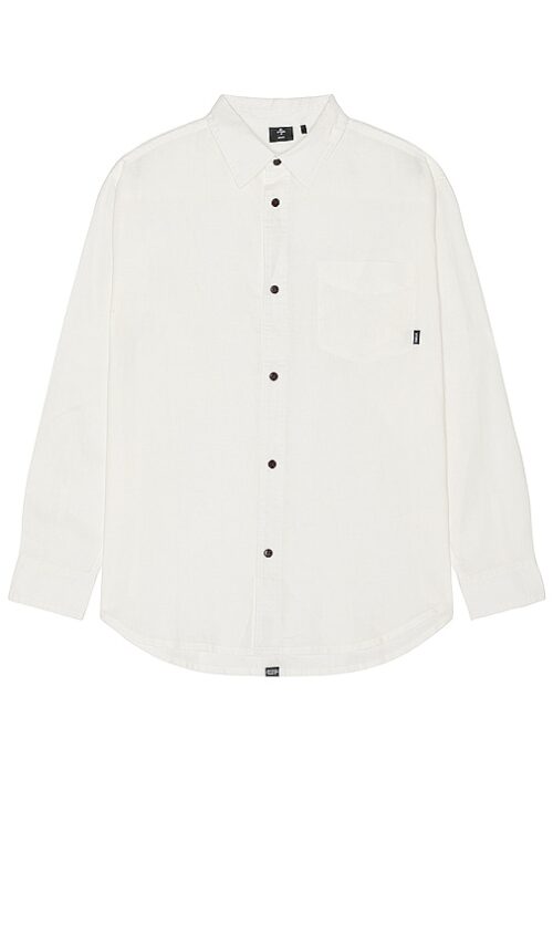 THRILLS Hemp Minimal Thrills Oversize Long Sleeve Shirt in White. - size L (also in M, S, XL/1X)