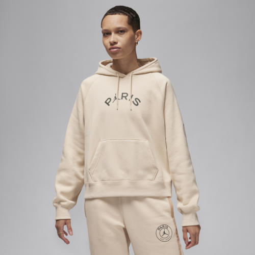 Women's Paris Saint-Germain Brooklyn Fleece Jordan Soccer Pullover Hoodie in Brown, Size: Medium | FN5176-126