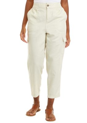Wonderly Women's Relaxed Cargo Pants, Beige, X-Large